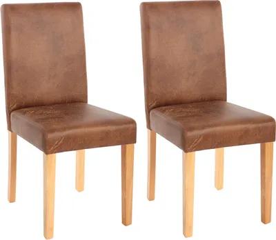 Immagine prodotto di set di 2 sedie per sala da pranzo Sedia da cucina Littau ~ tessuto, finto camoscio, gambe chiare