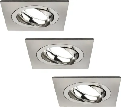 Produktbild von Ledvion LED Einbaustrahler 3er Set Edelstahl 3W dimmbar Kaltweiss