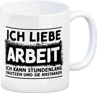 Produktbild von Ich liebe Arbeit… Büro Kaffeebecher