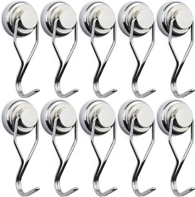 Produktbild von Drehbarer Magnethaken, neu verbesserter Kühlschrankmagnethaken, starker Neodym-Magnethaken