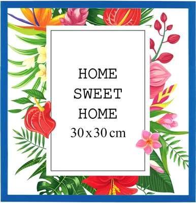 Obrázok produktu pre MG Design obrazový rám 30 x 30 cm - farba modrá, z dreva, s akrylovým sklom - na vertikálne alebo horizontálne zavesenie, bez pozadia, na fotografie