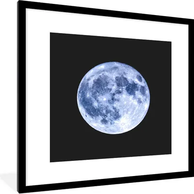 Produktbild von MuchoWow® Gerahmtes Poster Mond - Blau - Schwarz 40x40 cm - Poster mit Schwarzem Bilderrahmen Wandposter Rahmen Foto Bilder - Poster - Plakat im Rahmen
