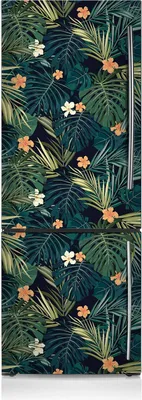 Produktbild von Magnetfolie Magnete Küche Kühlschrank Dekoration 70x190 cm - Blumen und Blätter