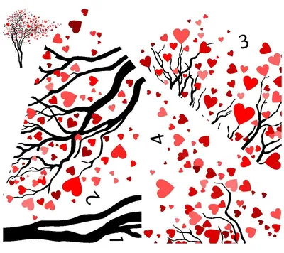 Produktbild von Wandaufkleber – Herzbaum – Transparenter Hintergrund – 80 x 95 cm