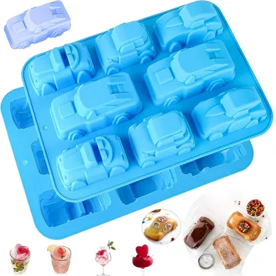 Immagine prodotto di Stampo in silicone 3D per creare caricature di auto, ideale per gelatine, biscotti, cioccolato, caramelle e muffin