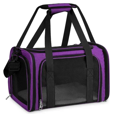 Transporttas für Katzen und Hunde, faltbar, 50x34x34 cm, Lila