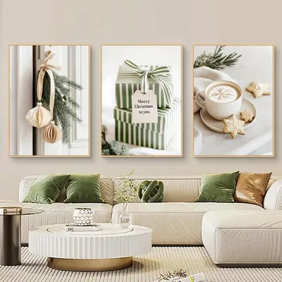 3er-Set Weihnachtsposter, 30x40 cm, Winterfotos, Wanddekoration