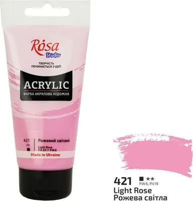 Obrázok produktu pre Akrylová farba svetlo ružová 421, 75 ml – Rosa
