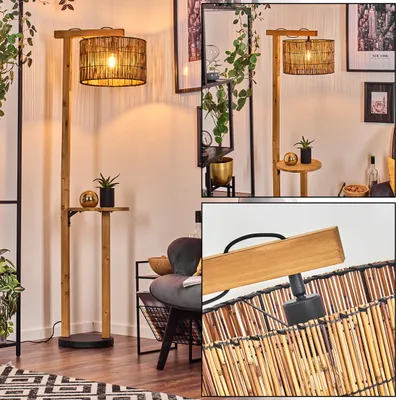 Produktbild von Obenetto Stehlampe aus Holz/Metall/Bambus in Naturfarben/Schwarz