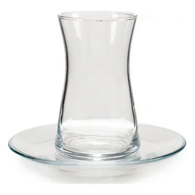 Produktbild von Set aus 6 Teetassen mit Teller Durchsichtig Glas (6 Stücke) (20 x 6,5 x 23 cm)
