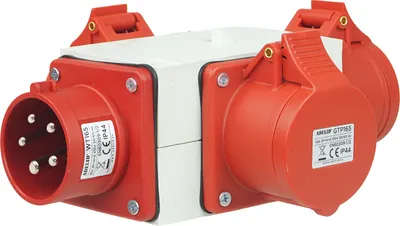 Produktbild von Adapter Stromverteiler Kraftstrom Baustrom Verteiler 16A auf 2x 16A + 1x 32A 5P 400V