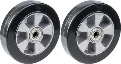 Obrázok produktu pre 200 mm 8" koleso z čiernej gumy s hliníkovým stredom Nosnosť 900 kg, sada 2 ks