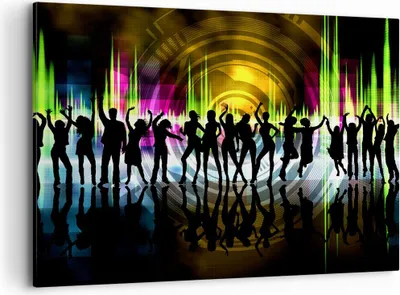 Produktbild von Bild auf Leinwand - Leinwandbild - Disco Musik Tanz Spaß - 100x70cm - Wand Bild - Wanddeko - Leinwanddruck - Bilder - Kunstdruck - Wanddekoration - Leinwand bilder - Wandkunst - AA100x70-2580