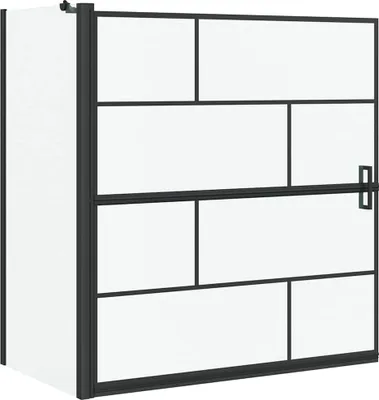 Produktbild von Bad-Duschschirm Schwarz und Transparent 116 x 68 x 128 cm