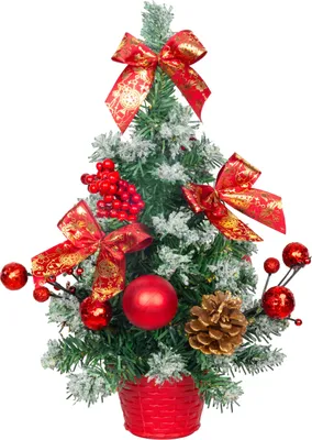 Immagine prodotto di Albero MagicHome Natale, decorato, innevato, rosso, 30 cm