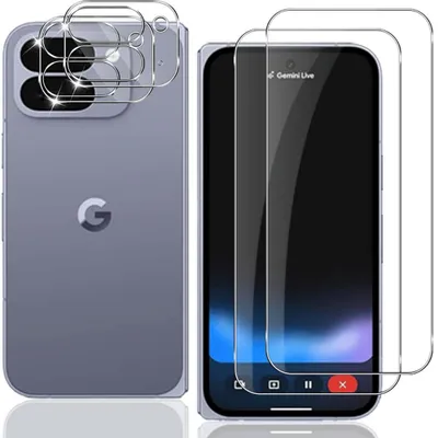 A product shot showing a phone case and screen protectors.