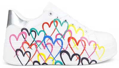 Produktbild von Damen Casual Freizeitschuhe mit farbenfrohem Graffiti-Druck Weiß Gr.41