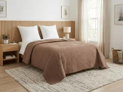 Produktbild von Tagesdecke CALDERA, dunkelbeige, Größe: 200 x 220 cm