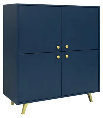 Produktbild von Masseno Kommode GALIO 140 cm Sideboard mit  Schubladen und 4 Türen für Wohnzimmer Schlafzimmer Modern 140x41x86 cm Blau