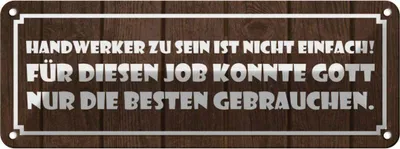 Produktbild von vianmo Blechschild 10x27 cm Handwerker sein nicht einfach Dekoration Spruch Zitat