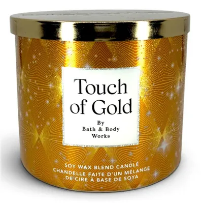 Obrázok produktu pre Bath & Body Works 3-knôtová vonná sviečka TOUCH OF GOLD 411 g