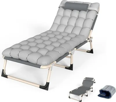 Image de Lit pliant pour le camping et les voyages, robuste, pliable, léger, pour adultes, avec matelas