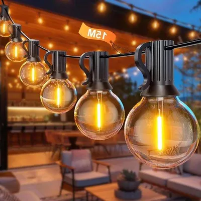 Immagine prodotto di Striscia LED da esterno impermeabile 15 m - 25+1 LED - per feste in giardino, feste e terrazze