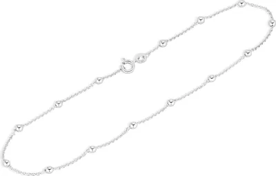Produktbild von NKlaus 28cm Anker Fusskette rund mit Kugel 925 Silber Damen Ankerkette Fußkettchen 14660