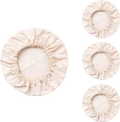 Image de Lot de 4 couvercles réutilisables en Coton à 100% pour bols