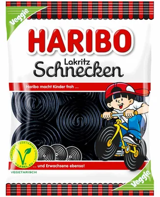 Zdjęcie produktu dla Haribo 125062, Twarda gumowaty, 175 g, Lukrecja, Czarny, 1343 kJ, 317 kcal
