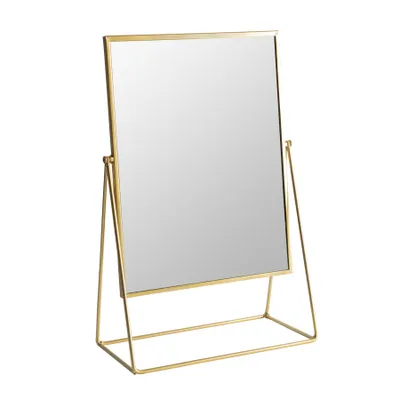 Produktbild von Harbour Housewares Frisierkommode Rasierspiegel - Freistehende Tabletop-Verfassungs-kosmetische Spiegel - 32cm - Gold