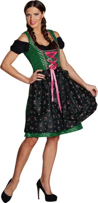 Produktbild von Dirndl Karneval schwarz grün pink für Damen Größe: 36