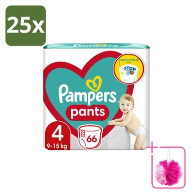 Image de 25 couches-culottes Pampers taille 4, pour enfants de 9 à 14 kg - Pack économique - 25 pièces