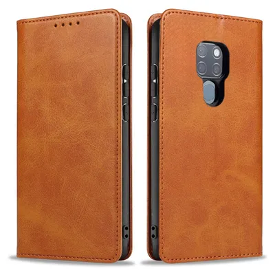 Produktbild von Handyhülle für Huawei Mate 20 Kunstleder Flip Cover Hülle Klapphülle Case Kartenfach Farbe: Hellbraun