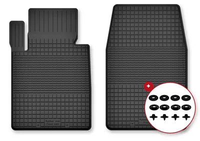 Produktbild von Gummi-Fußmatten Vorne für Mitsubishi Eclipse IV 2006- (Coupé) – 2-tlg, Schwarz, Semi-Universal, angepasst – Wielganizator Semi-Universal