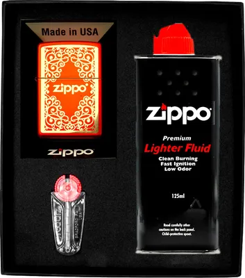 Zdjęcie produktu dla Zestaw Zippo Zapalniczka Metalic Red Ornamental Lasered Prezentowy No1