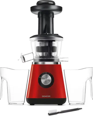 Obrázek produktu pro SENCOR SSJ 4042RD Odšťavňovač, nádoba na dřeň o objemu 0,8 l, nádoba na šťávu o objemu 0,8 l, nerezové filtrační mikrosíto, příkon 400 W
