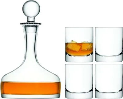 Produktbild von LSA darčeková sada Whisky, 4 poháre (250 ml), karafa (1,6 l), číra, ručná výroba