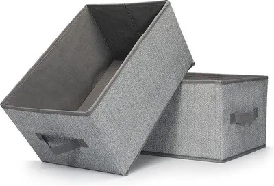 Immagine prodotto di Grandi contenitori, set da 2 pezzi, pratici contenitori per riporre oggetti, 38 x 26 x 20 cm, organizer pieghevoli, contenitori in grigio-marrone