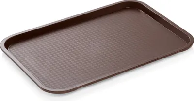 Produktbild von Tablett / Kantinentablett, Kunststoff, 45,5x35,5x2 cm, Farben wählbar : Tablett, 45,5 x 35,5 cm, braun, Polypropylen Variante: Tablett, 45,5 x 35,5 cm, braun