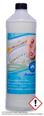 Produktbild von KaiserRein I Ultraschallreiniger Konzentrat I 1L I Zur Reinigung von Metall, Glas und Kunststoff Reinigungsmittel Reiniger für Ultraschallgerät zur Profi Reinigung von Schmuck, Brillen