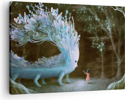 Produktbild von Bild auf Leinwand - Leinwandbild - Einteilig - Monster Kind Fee - 70x50cm - Wand Bild - Wanddeko - Wandbilder - Leinwanddruck - Bilder - Wanddekoration - Leinwand bilder - Wandbild - AA70x50-4712