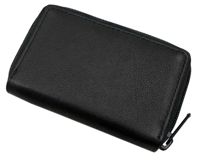 Produktbild von Kredit- und Visitenkartenetui aus echtem Leder mit RFID- und NFC-Schutz, 13 Fächer, Schwarz