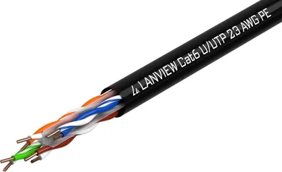 Produktbild von Lanview LVN122151, 305 m, Cat6, U/UTP (UTP), Schwarz