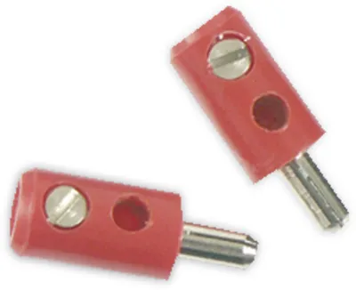 Produktbild von 10 Stück Rote Stecker Ø 2,6 mm mit Querloch und Schraubanschluss