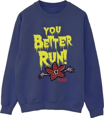 Produktbild von Netflix - "Stranger Things You Better Run" Sweatshirt für Damen BI36257 (XL) (Marineblau)