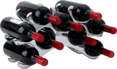 Produktbild von Modernes Weinregal Flaschenhalter zur Ablage von 9 Flaschen aus Metall Höhe 25 cm Breite 42 cm