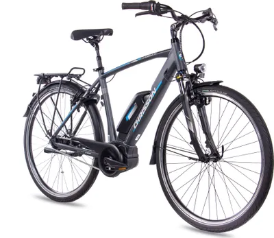 Produktbild von 28 Zoll E-Citybike Herrenrad CHRISSON E-ROUNDER 7 Gang Shimano Nexus grau matt BOSCH Active Line Powerpack 400