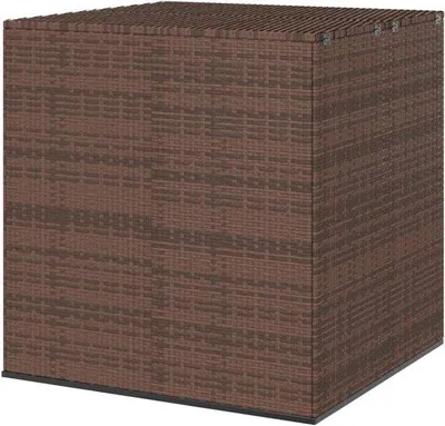 Zdjęcie produktu dla Skrzynia na poduszki ogrodowe – skrzynia ogrodowa – do przechowywania poduszek – z amortyzatorem gazowym – 100 x 97,5 cm – brązowa