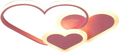 Image de Plafonnier LED en forme de cœur - Plafonnier - 36 W - 3000-6000 K - Intensité variable - Télécommande - 55 x 36 x 6 cm - 110/220 V - Rose